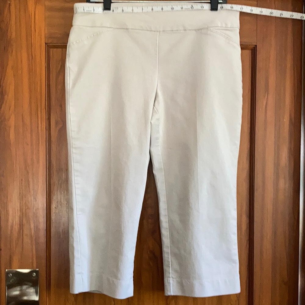 T & G Capris? Stretch, Tan, no pockets;